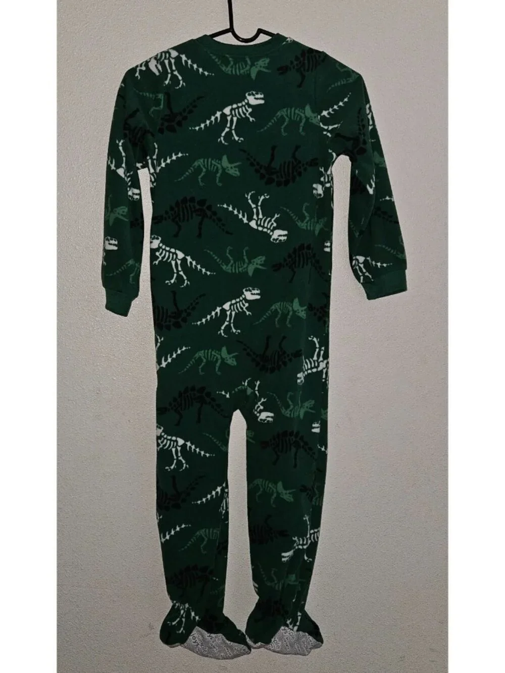 3 Carter's Simple Joys Footie Pajamas Lot Boys Size 6 Dinosaurs Black Green